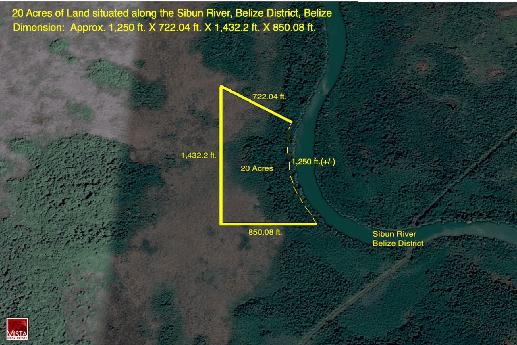 20 Acres along the Sibun River, 2.2 Miles(+/) from the Caribbean Sea